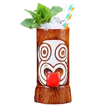 Imagem de Caneca Tiki Havaiana de Cerâmica, Copo de Cerveja de Vinho, Copo de Coquetel Criativo Bar Festa, Caneca de Café Divertida para Casa, Escritório, Presente (42 Caveiras)