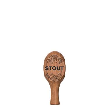 Imagem de Alça de torneira de cerveja – Alça de madeira natural de 16,51 cm para sistema de barra de rascunho, cafeteiras, Kegerator ou barras, Stout