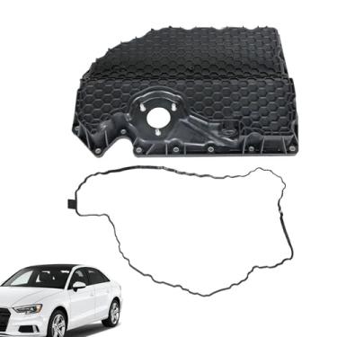 Imagem de TJHSM Cárter de óleo de motor inferior de plástico com substituição de plugue de drenagem para Golf GTI A3 S3 06K103600D 06K103600D 06K103600D 06K103600R 06K103600AE
