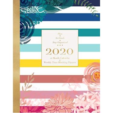 Imagem de Plano 2020, defina metas, mantenha-se organizado: planejador diário + semanal | Layout horário com bloqueio de tempo | maneira fácil e conveniente de agendar seu dia | Páginas de planejamento mensal |