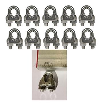 Imagem de Braçadeiras de cabo 3/16" U-parafusos galvanizados grampos de corda de arame 10 pacotes