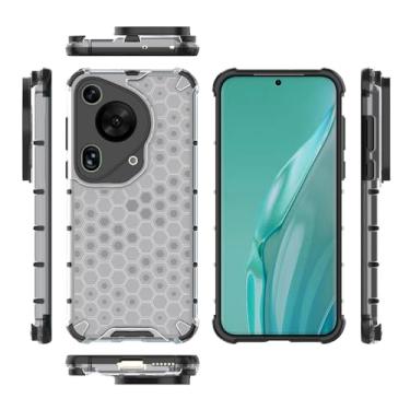 Imagem de Pzwoxukhov Capa compatível com Huawei Pura 70 Ultra, compatível com Huawei Pura 70 Ultra Honeycomb Anti-Drop Shock Absorbing Case Branca