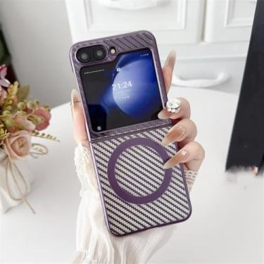 Imagem de Fibra de carbono para Samsung Galaxy Z Flip Fold 6 5 4 3 capa dobrável ultrafina, roxo escuro, para Z, FOLD6