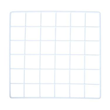 Imagem de YOKIVE Painel de grade de arame de ferro, placa de painéis decorativos | Suporte para exibição de fotos com moldura suspensa para escritório em casa (branco, 30 x 30 cm)