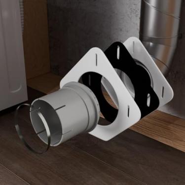 Imagem de Gardus DVME SnugDryer Kit de conexão de ventilação para secadora com economia de espaço, ideal para nova construção/remodelação, 23,9 x 23,6 x 19,6 cm, branco