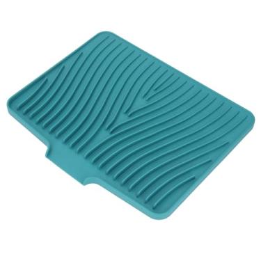 Imagem de Tapete de Secagem de Pratos de Silicone para Uso Múltiplo, Resistente Ao Calor e Prevenção de Deslizamento, Design de Lábios de Drenagem, para Pratos de Bancada, Frutas, Com