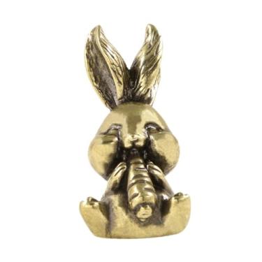 Imagem de Generic Puxador de porta de guarda-roupa de de latão coma de cenoura fofo, puxador de gaveta puxador de porta de móveis para armário de fazenda, Bronze