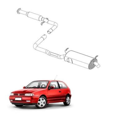 Imagem de Kit Completo Escapamento Gol 1.8 2000 a 2004 Opcional - Pioneiro