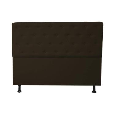 Imagem de Cabeceira Casal Super King  Juliana 195cm Para Cama Box Suede Marrom - DS Estofados