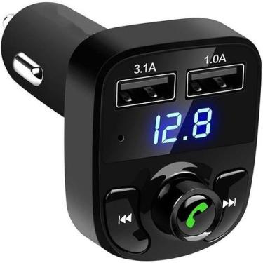 Imagem de Carregador Veicular Transmissor FM e BLUETOOTH com 2 Entrada - ARBSHOP