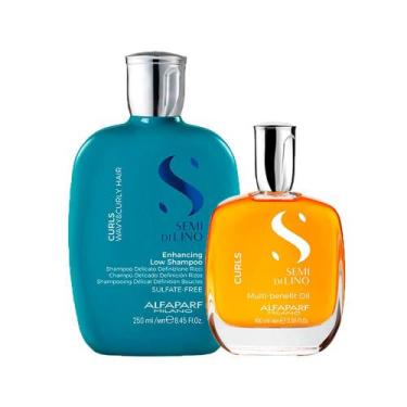 Imagem de Kit Alfaparf Semi Di Lino Curls - Shampoo 250ml + Óleo 100ml - ALFAPAR