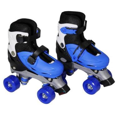 Imagem de Patins 4 rodas roller clássico ajustável G 39-42 azul menino - Importw