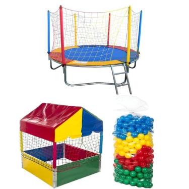 Imagem de Cama Elástica Pula Pula 2,30m Nacional Piscina de Bolinhas 1,00m Resis