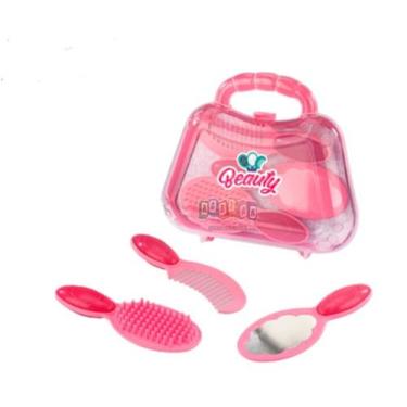 Imagem de Mini Maleta Beauty Pakitoys Com Pente Escova e Espelho 1248, Rosa