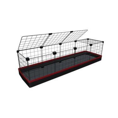 Imagem de Cercado Aramado Porquinho da Índia 30x120x30 Cm Preto com Teto e Bande