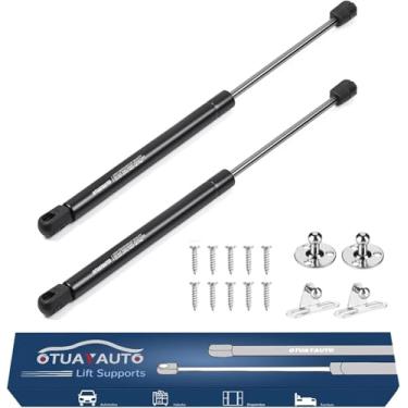 Imagem de Suporte a gás OTUAYAUTO de 38 cm – Suporte universal de elevação de 200 N/20 kg – para caixa de ferramentas, suporte de tampa de caminhão, dobradiça de porta hidráulica, suporte de gás de gabinete, suporte de porta de trailer, suporte de casco de acampamento