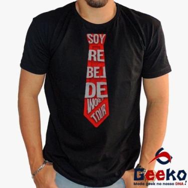 Imagem de Camiseta Soy Rebelde Tour 100% Algodão RBD Geeko, Preto gola careca, P