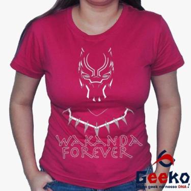 Imagem de Baby Look Pantera Negra 100% Algodão - Wakanda Forever - Black Panther