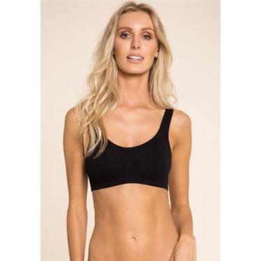 Imagem de Sutiã Top Microfibra Sem Costura Sem Bojo Básico Trifil, Preto, P