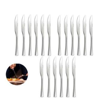 Imagem de Kit C/ 3 Conjuntos de 6 Facas de Mesa HM Aço Inox - 18 Peças