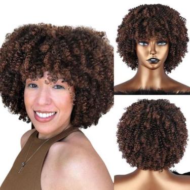 Imagem de peruca organica premium cacheada wig aspecto de natural afro - Fashion