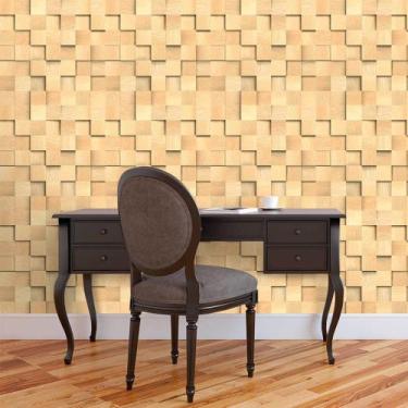 Imagem de Papel de Parede Madeira Cubos Clean - QCola, 0,60 x 2,50 metros