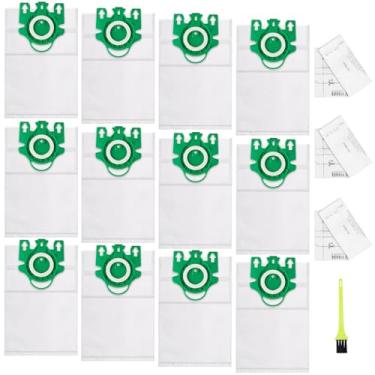 Imagem de Sacos de aspirador de pó tipo U 3D Airclean compatíveis com Miele S7000-S7999 vertical e dinâmica série U1 AirClean 3D eficiência 3D pacotes 12 sacos para aspirador de pó, 3 filtros pré-motor e 3