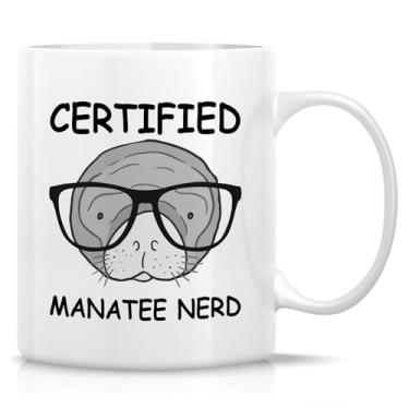 Imagem de Retreez Caneca divertida para amantes de peixe-boi - Caneca de manatee nerd certificada - xícara de café ou chá de cerâmica de 325 ml - Presente bem-humorado para entusiastas de peixe-boi e biólogo