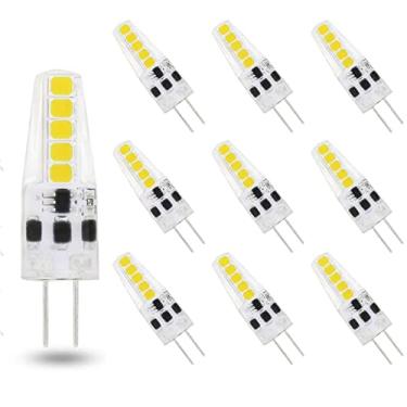 Imagem de Lâmpada de LED G4 com base de dois pinos AC 12V 24V G4 lâmpada LED 2W 20W halogênio substituição 6000K branco quente à prova de poeira à prova de choque (lâmpada LED G4 6000K 10leds)