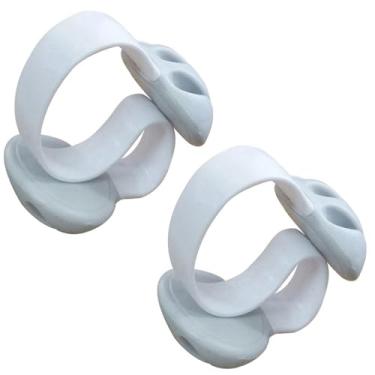 Imagem de YY Home Desktop ponderado não adesivo pequenos compartimentos duplos clipes de cabo, organizador de cabos, suporte de fio, fixador de linha, conjunto de gerenciamento de cabos para escritório em casa,