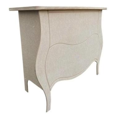 Imagem de 1 Mesa Portátil - Desmontável Em Mdf Cru Bombe Com 2 Gavetas - ANA DEC