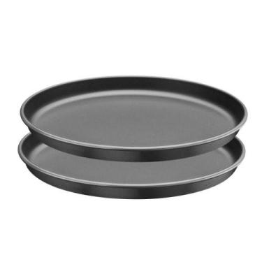 Imagem de Kit 2 Assadeiras De Pizza Em Alumínio 30cm Brasil Grafite Tramontina 2
