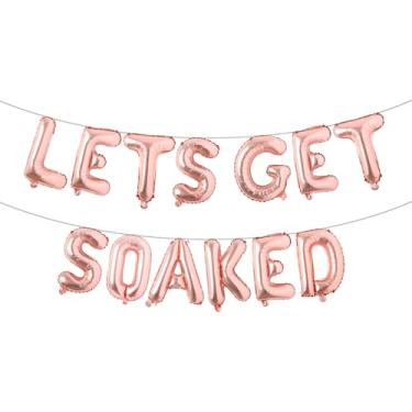 Imagem de Lets Get Soaked Birthday Decoration Pool Beach Lets Get Soaked Balloons Splish Splash Birthday Balloons Pool Birthday Party Decoration Balloons (LETS GET SOAKED Rose Gold)