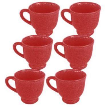 Imagem de Conjunto 6 Xícaras de Café Porcelana Glaze Vermelho 100ml JGXC089VM - 