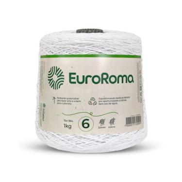 Imagem de  Barbante Colorido Euroroma 1kg Nº6 Crochê e Tricô, Branco - 200