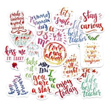 Imagem de Adesivos Decorativos Scrapbook Planner 44 Peças Color Frases - Doce Te