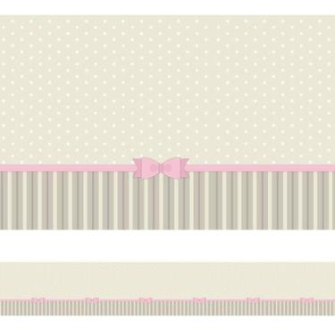 Imagem de Faixa Decorativa para Quarto de Menina Laço Rosa 10mx10cm - Quartinhos