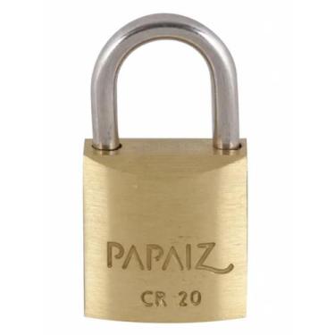 Imagem de Cadeado Papaiz 20mm Haste Reforçada Com Duas Chaves Alta segurança CR2