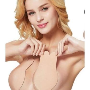 Imagem de Sutiã Adesivo Levanta Seio Invisible Push Up Orelha De Coelho BEGE  - 