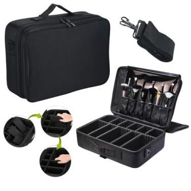 Imagem de Kit 2 Maleta de Maquiagem Profissional Com Divisórias Organização Make