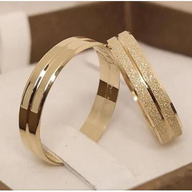 Imagem de Par de Alianças de Ouro 18k 4mm 4 gramas Noivado Casamento - Sheju Joi