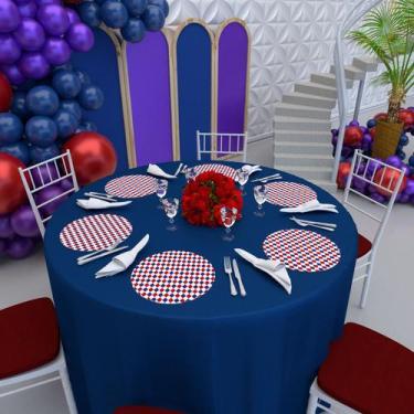 Imagem de Kit 8 Capas Sousplats Redondo Decoração 30x30 Cm Arlequina 03- IMPAKTO