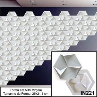 Imagem de Forma molde gesso 3d sextavado abs virgem 2mm gesso/cimento 3d in221 -