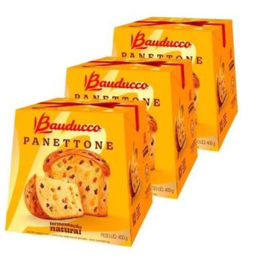 Imagem de Kit 3 Panettone Bauducco Frutas 400gr