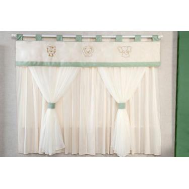 Imagem de Cortina Quarto de Bebê Aventura Na Selva 2.00m x 1.60m Verde Erva Doce
