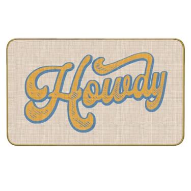 Imagem de Mingnei Tapete de porta Howdy rosa choque engraçado para cozinha doméstica, tapete de porta Howdy Cowgirl, capacho para casa, cozinha, frente, interior, exterior, entrada, tapete 76 x 43 cm (verde