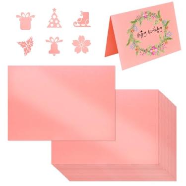 Imagem de BEISHIDA Cartolina brilhante de 12,7 x 18 cm, papel brilhante rosa escuro, folha de papel artesanal premium 250GSM para convites, Cricut, cartões postais, cartões comemorativos, projetos de arte DIY