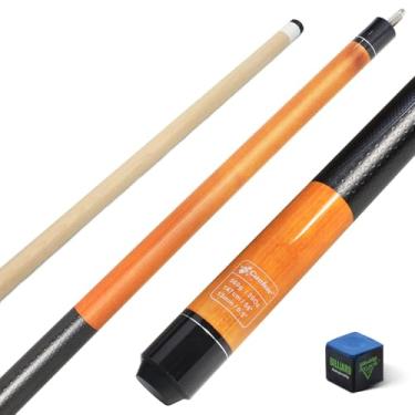 Imagem de CUEBAR Taco de sinuca, bastões de sinuca de 147 cm para adultos, 2 peças de taco de bilhar para bar doméstico com aderência 3D, bastões de mesa de bilhar para homens e mulheres - laranja, 590 ml