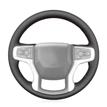Imagem de MEWANT Capa de volante de couro PU para Chevrolet Blazer/Silverado (1500)/Silverado (2500/3500)/Suburban/Tahoe