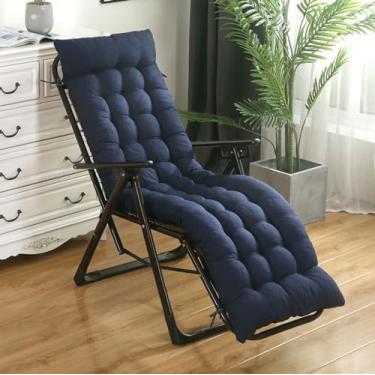Imagem de Almofadas para espreguiçadeiras ao ar livre - Almofada de banco grossa, macia e protegida contra UV com laços para pátio, piscina, cadeiras reclináveis ​​de jardim(Tibetan blue,53 * 110cm)